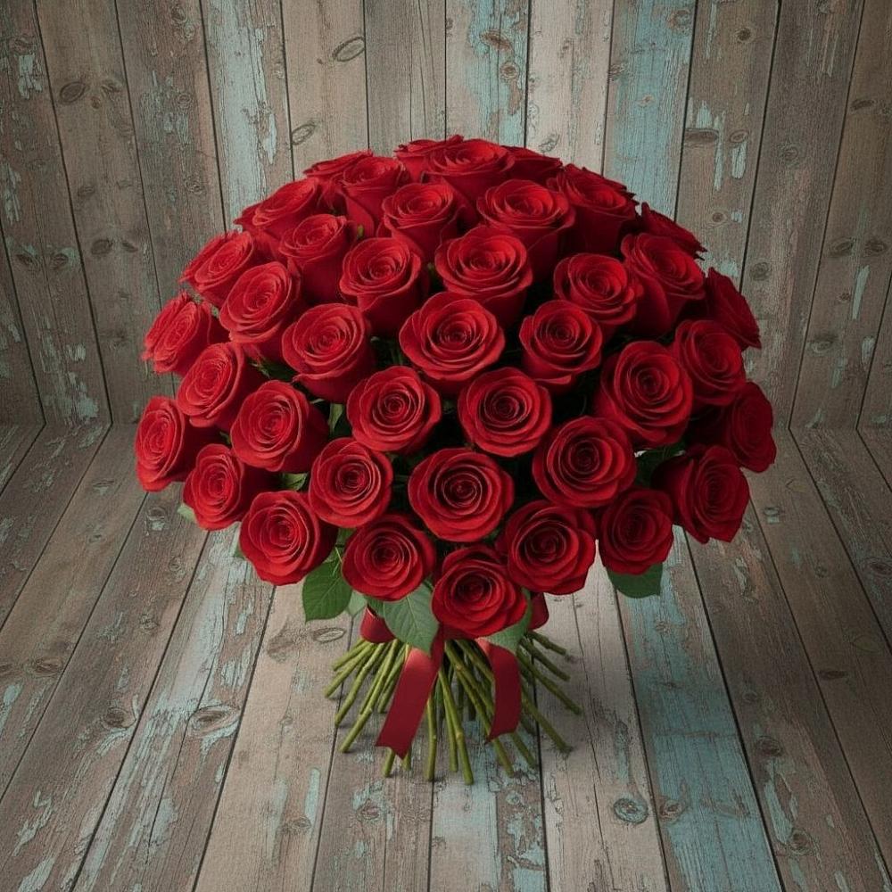 Букет 55 Красных роз Фридом в Нижнее Маслово