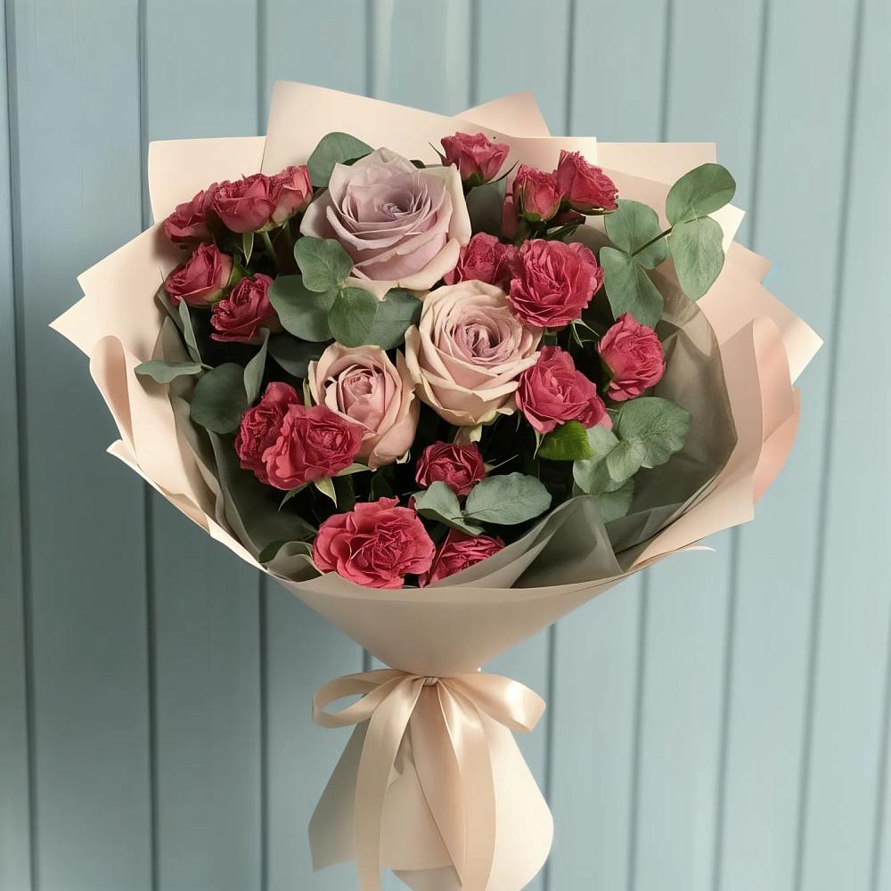 Букет цветов из: Гвоздики и Розы в Нижнее Маслово