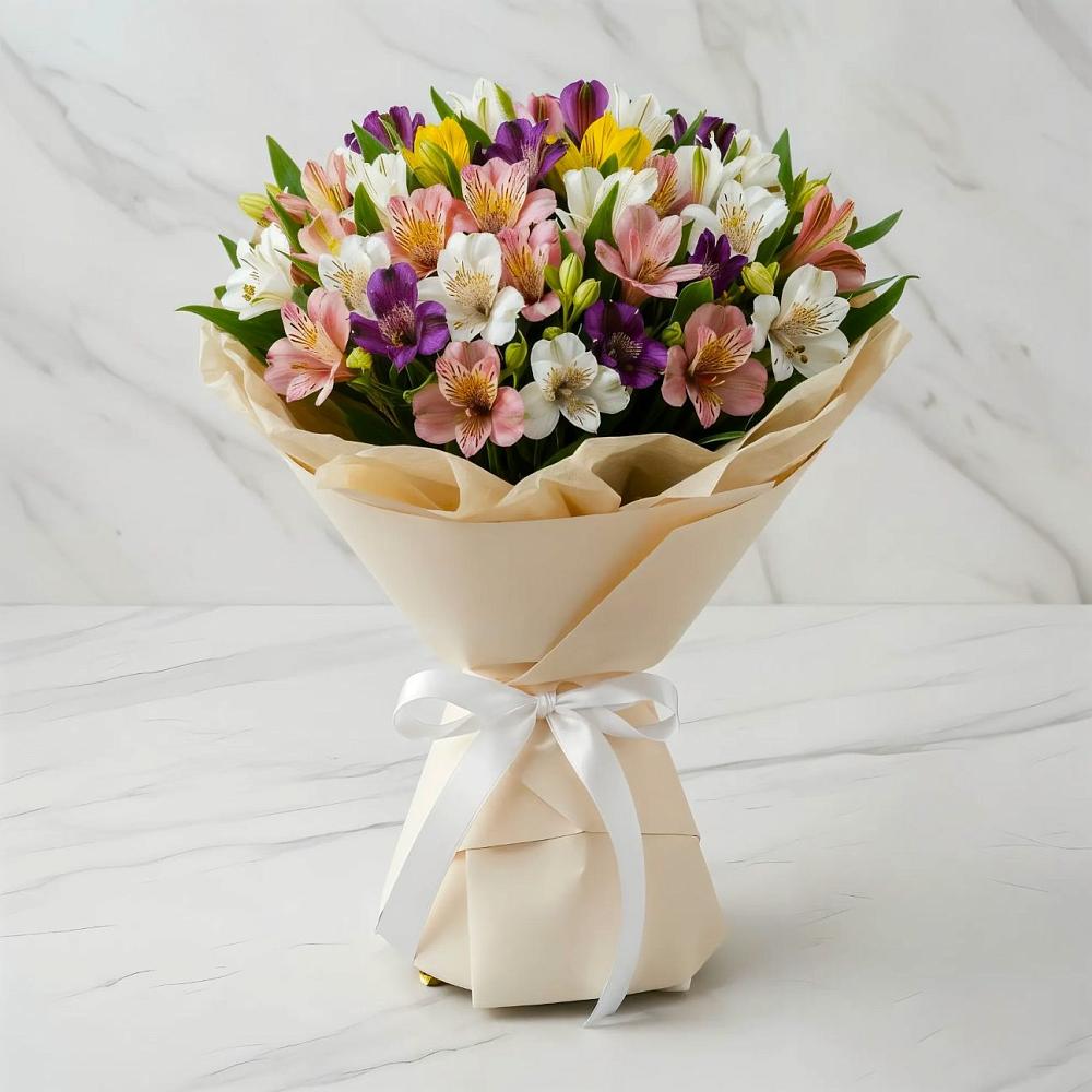 Букет цветов из: Альстромерии в Нижнее Маслово