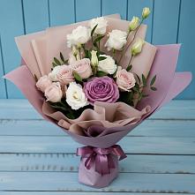 Букет цветов из:  Розы и Лизиантусы в Нижнее Маслово