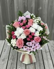 Букет цветов из:  Альстромерии, Гвоздики, Розы и Хризантемы #REPLACE_PRED# Нижнее Маслово