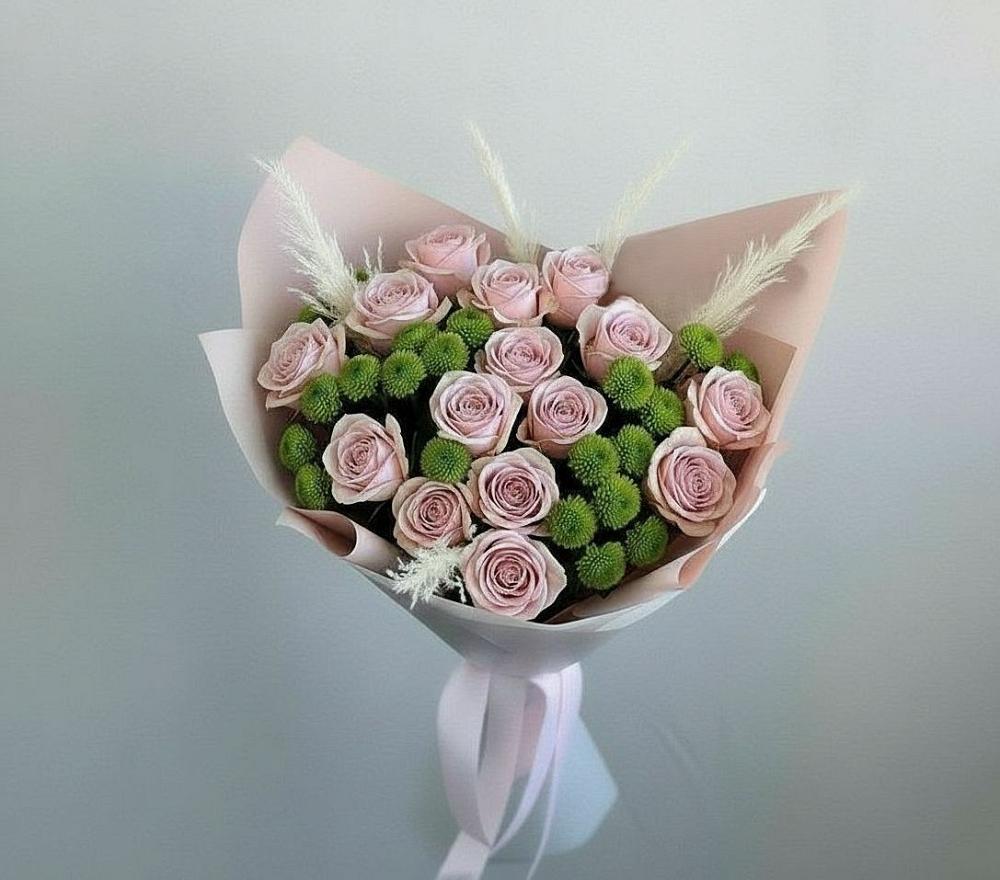 Букет цветов из: Розы и Хризантемы в Нижнее Маслово