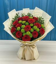 Букет цветов из:  Розы и Хризантемы в Нижнее Маслово