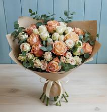 Букет цветов из:  Альстромерии и Розы в Нижнее Маслово