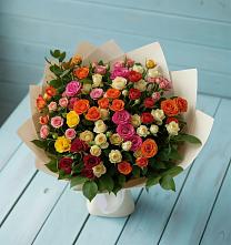 Букет Микс из разноцветных кустовых роз #REPLACE_PRED# Нижнее Маслово